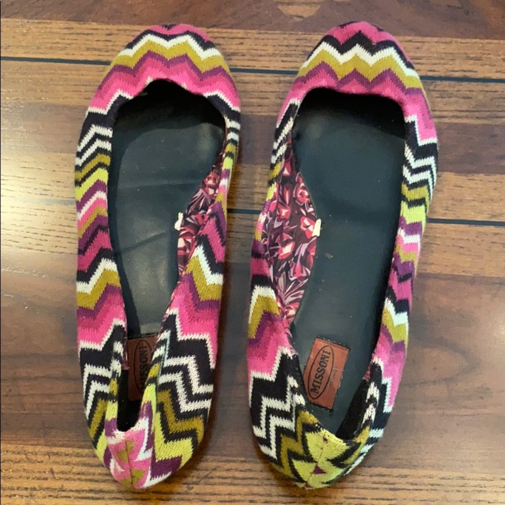 Missoni for Target Pink Green Chevron Flats
